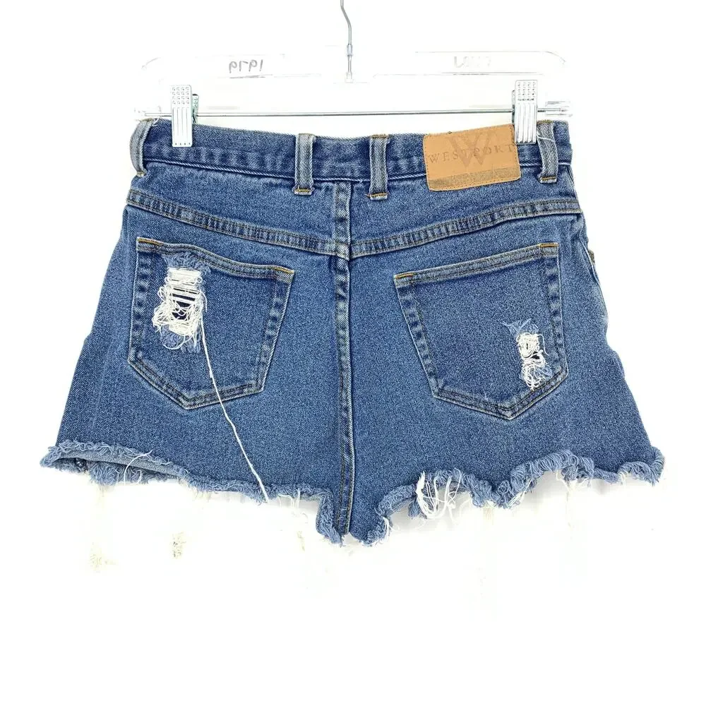 Vintage Westport 90s Denim Jean Shorts Cut Offs Womens Sz 27